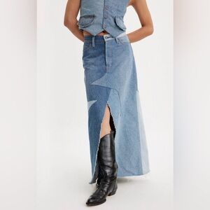 Levi’s Moon & Stars PRIDE Icon Long Denim Skirt s L